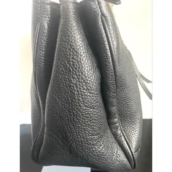 Tory Burch Medium Shoulder Chain Bag Black Leather Handbag with Gold Accents - Picture 8 of 14